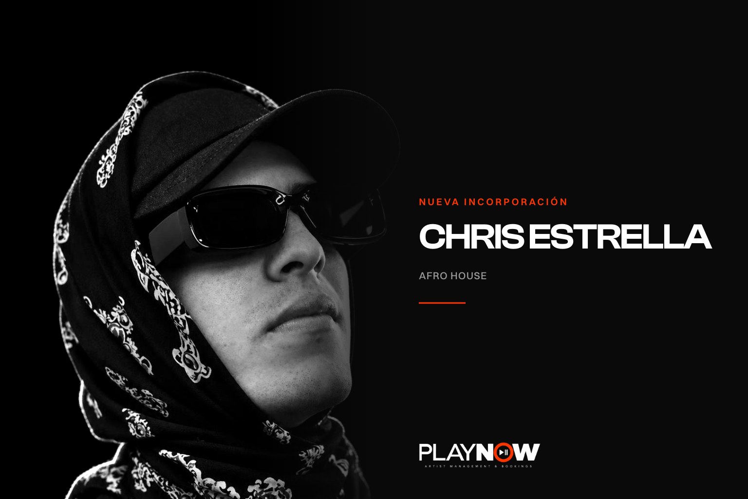 Chris Estrella, DJ y productor de afro house y melodic house afincado en Madrid, retrato para PLAYNOW