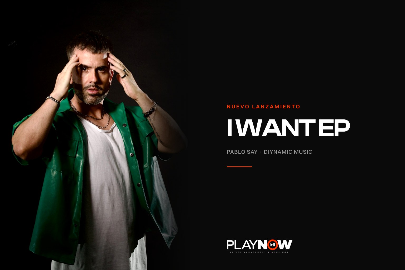 Pablo Say, productor y DJ valenciano, con chaqueta verde, retrato para el lanzamiento del I Want EP en Diynamic · PLAYNOW