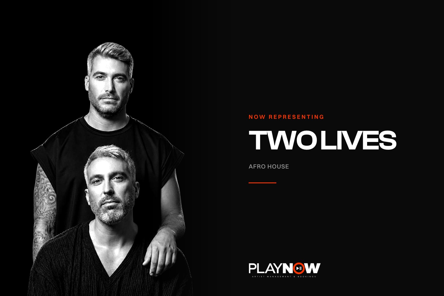 Two Lives, a duo of two brothers working in afro house and melodic electronica, portrait for PLAYNOW