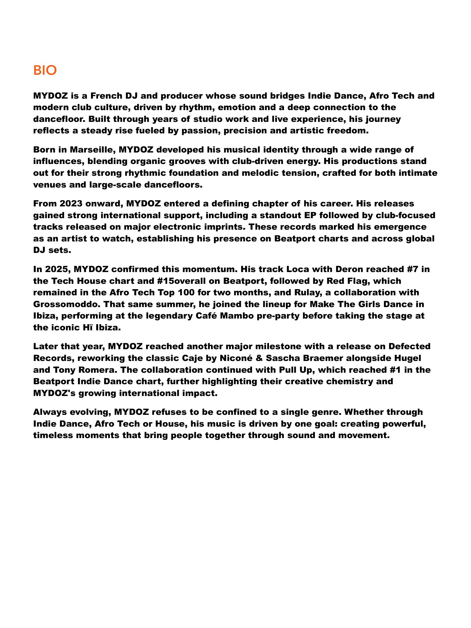 MYDOZ · Press kit · 2/2